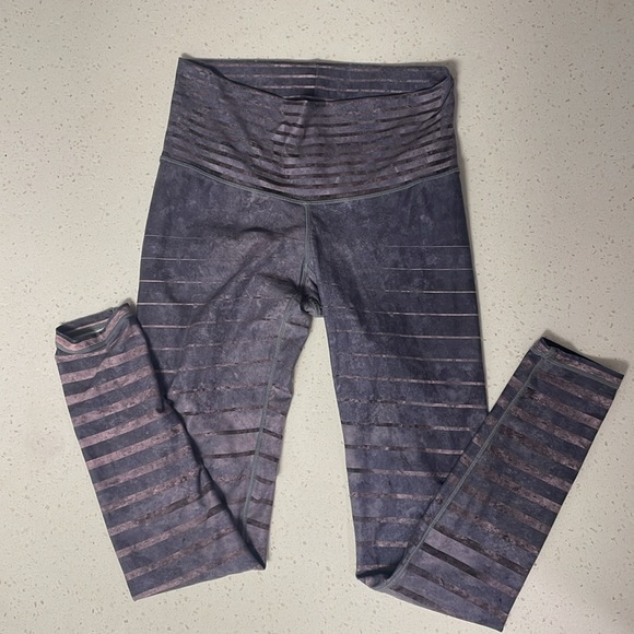Cora Concrete Stripe Leggings Grey/Purple (Sol and Mane) - Picture 3 of 4